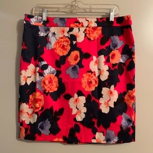 J. Crew floral pencil skirt